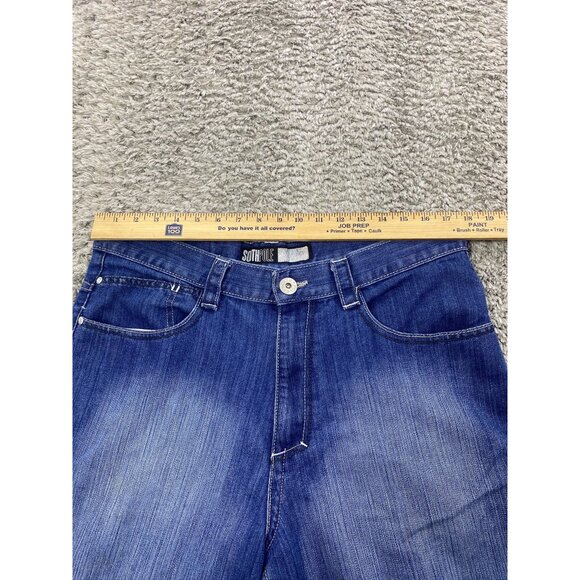 Vtg Southpole Jean Shorts Mens 36 Loose Baggy Embroidered Hip Hop Skater 90s Y2K - Picture 3 of 10